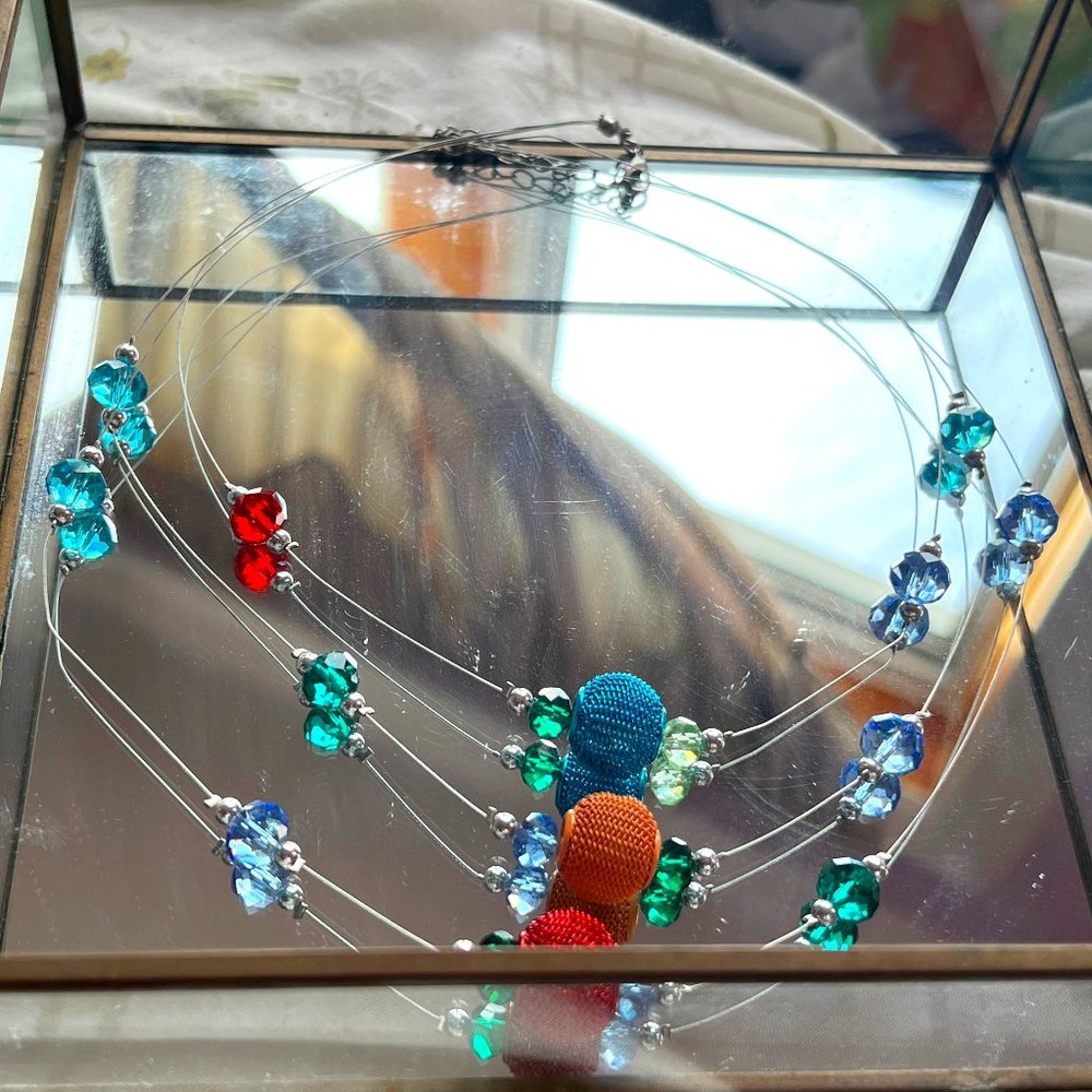 3 layered necklace with balls